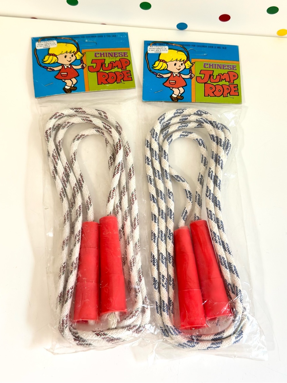 Vintage Braided Jump Rope w/ Plastic Handles ~ Set of 2